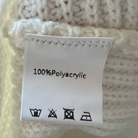 Zaful White V-Neck Criss Cross Pullover Long Sleeve Knit Sweater Size 8 - Picture 8 of 8